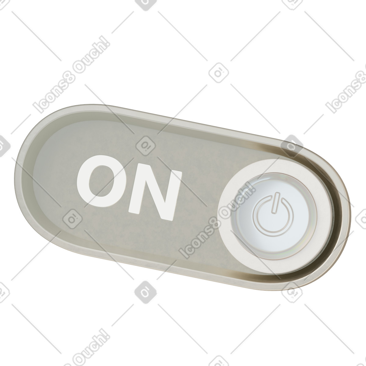 Illustration Bouton interrupteur à bascule activé dans le style 3D Modern télécharger aux formats PNG, SVG