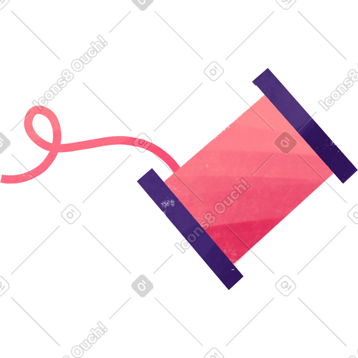 Ilustración Pink spool of thread en estilo Bonbon a descargar en PNG y SVG