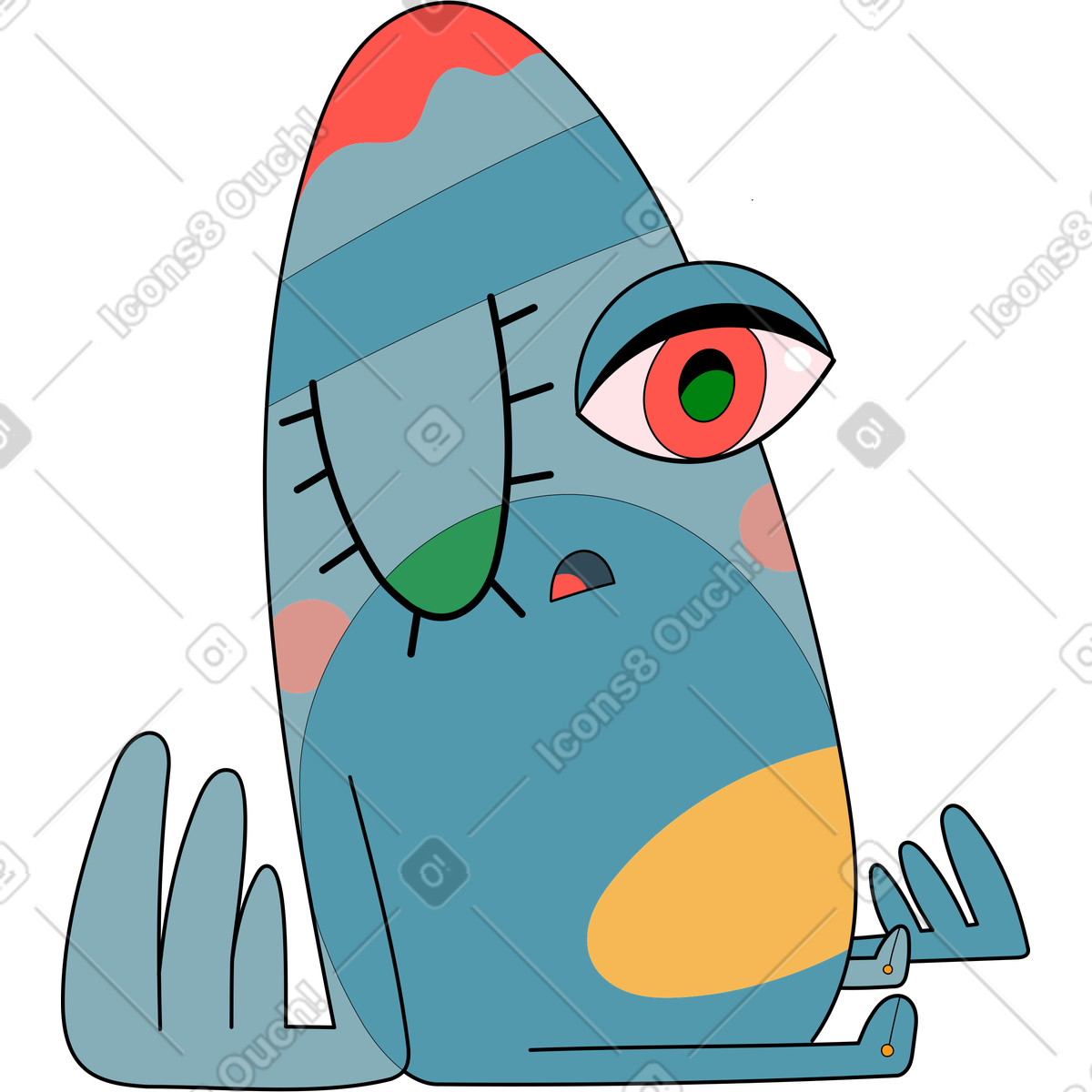 Ilustración Criatura en estilo Surr a descargar en PNG y SVG