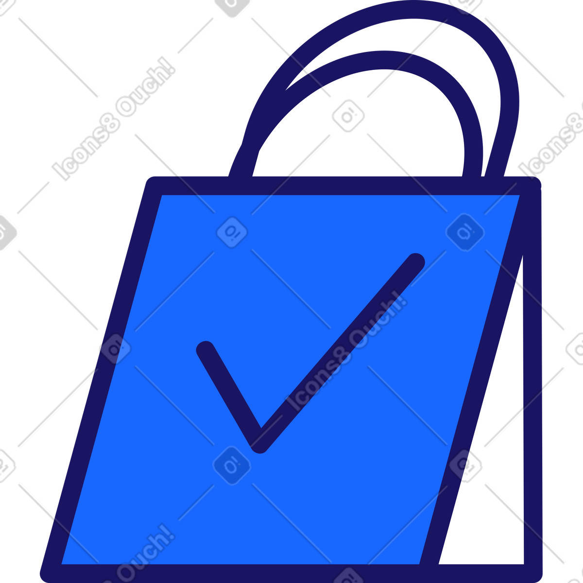 Shopping bag icon illustration in Matey style download in PNG, SVG
