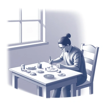 An artisan carefully crafting jhumka earrings using traditional tools and materials.