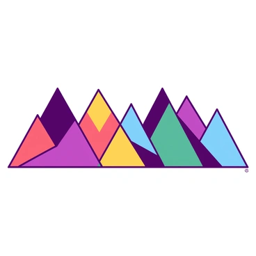 A vibrant arrangement of triangles is displayed across the image, forming an intricate geometric pattern. The triangles vary in size and orientation, creating a dynamic visual flow. The color gradient transitions smoothly between two shades, enhancing the overall sense of harmony. Each triangle is sharply outlined, with contrasting edges that further define the shapes within the composition. The arrangement is balanced, leading the viewer's eye through the entire design seamlessly.