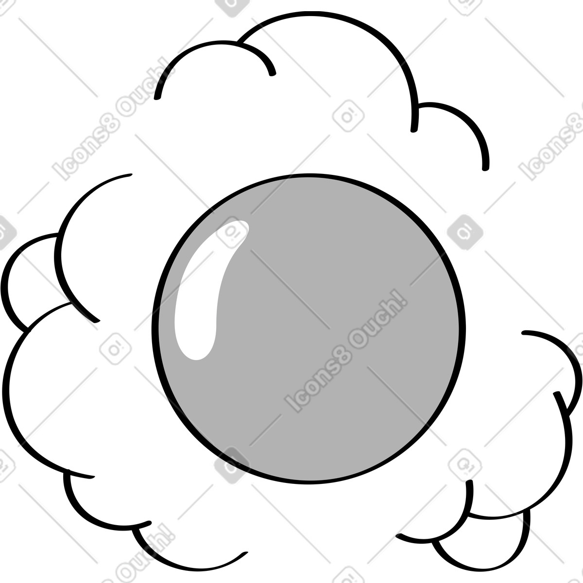 Looney スタイルの 灰色の分子 のイラストをPNG、SVG形式でダウンロード