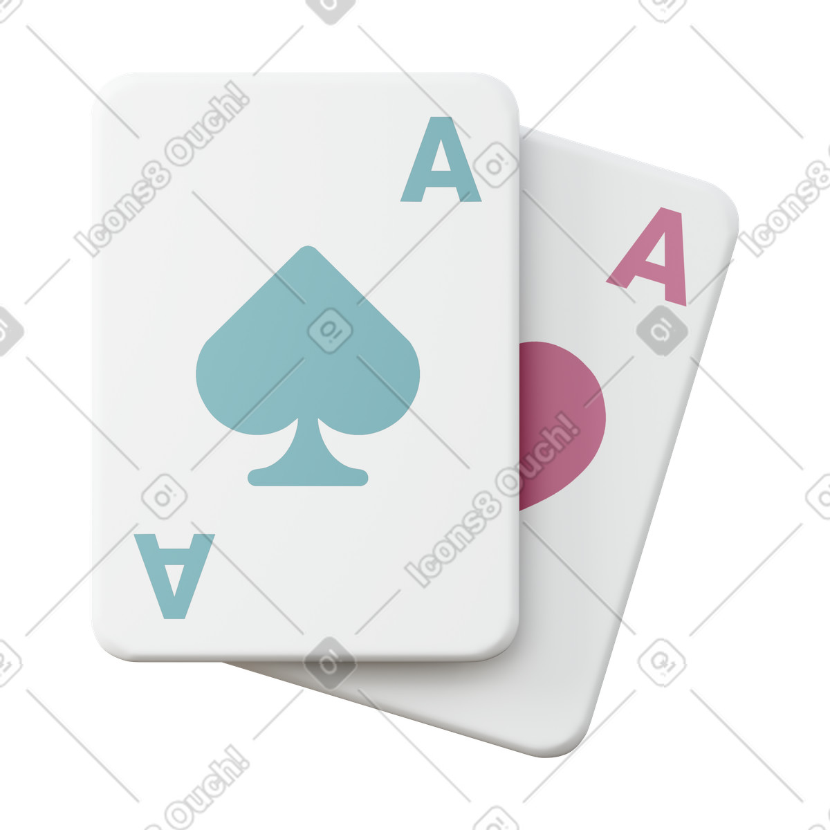 3D Sugary 스타일의 Cards 일러스트레이션 PNG, SVG 다운로드