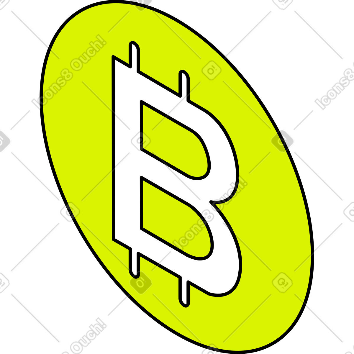 Ilustración Icono de bitcoin en isometría estilo Isometric a descargar PNG y SVG