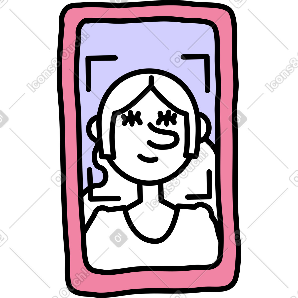 Faccia id illustrazione in stile Notes scarica in PNG, SVG