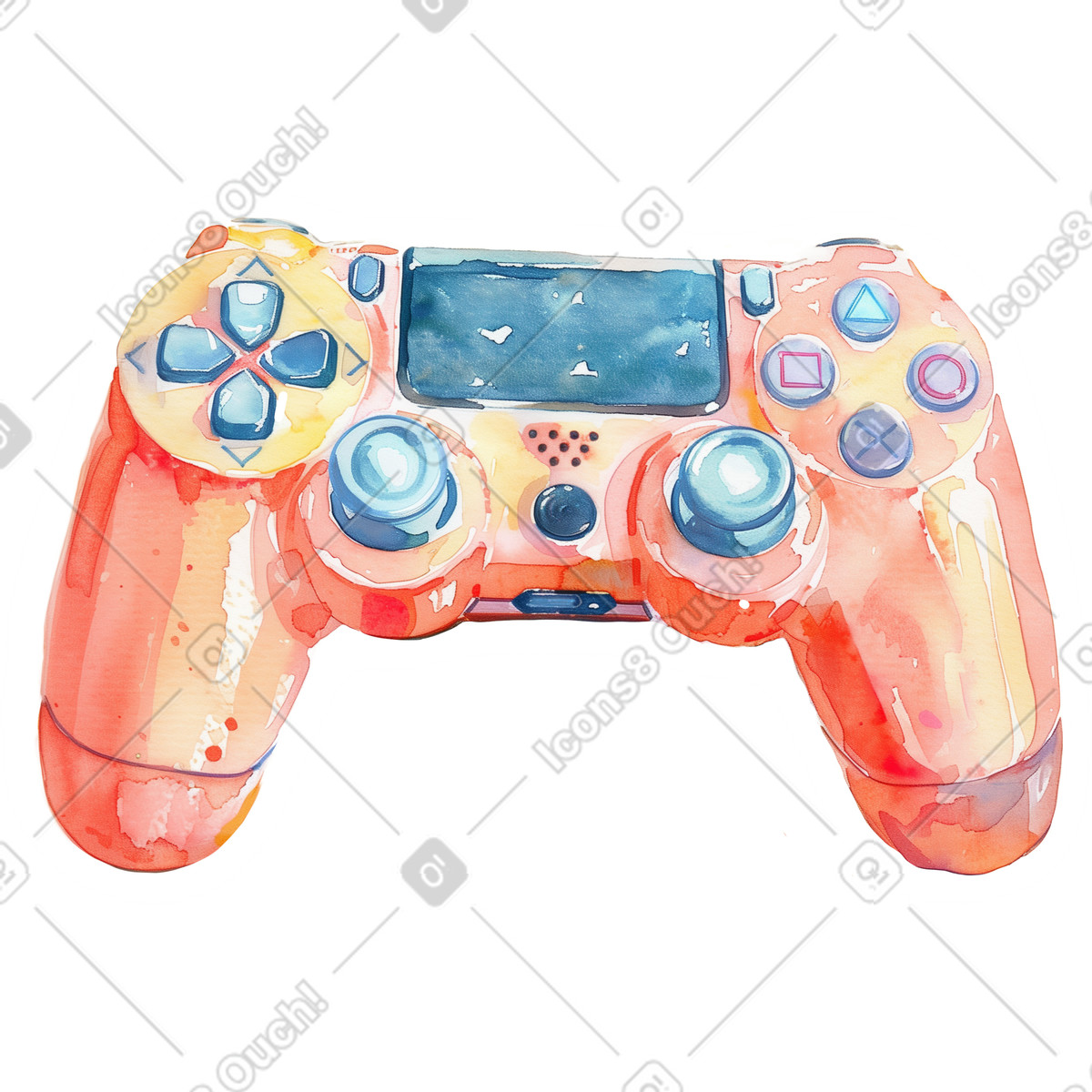 Gamepad illustrazione in stile Watercolor scarica in PNG, SVG