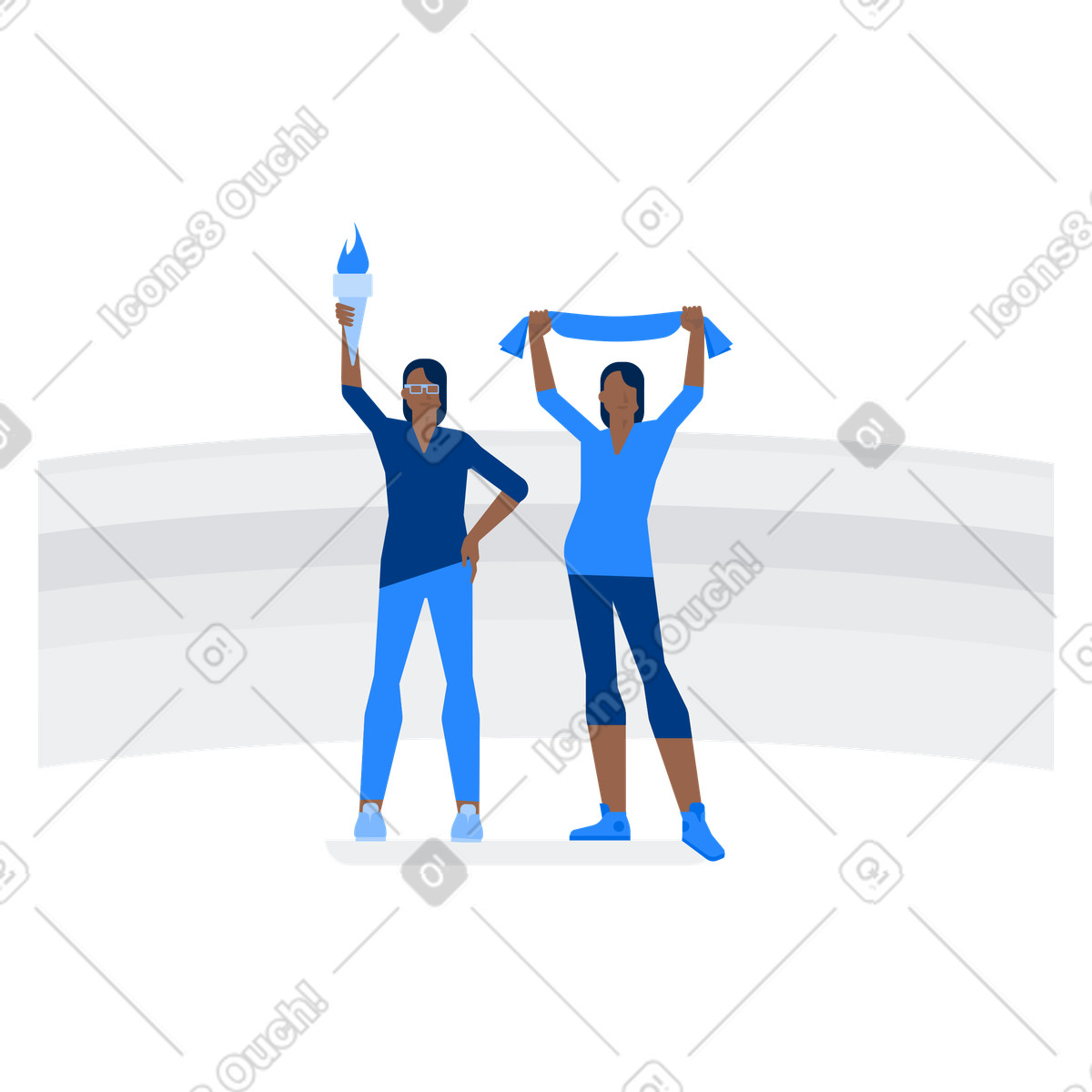 Olympic games illustration in Urban style download in PNG, SVG