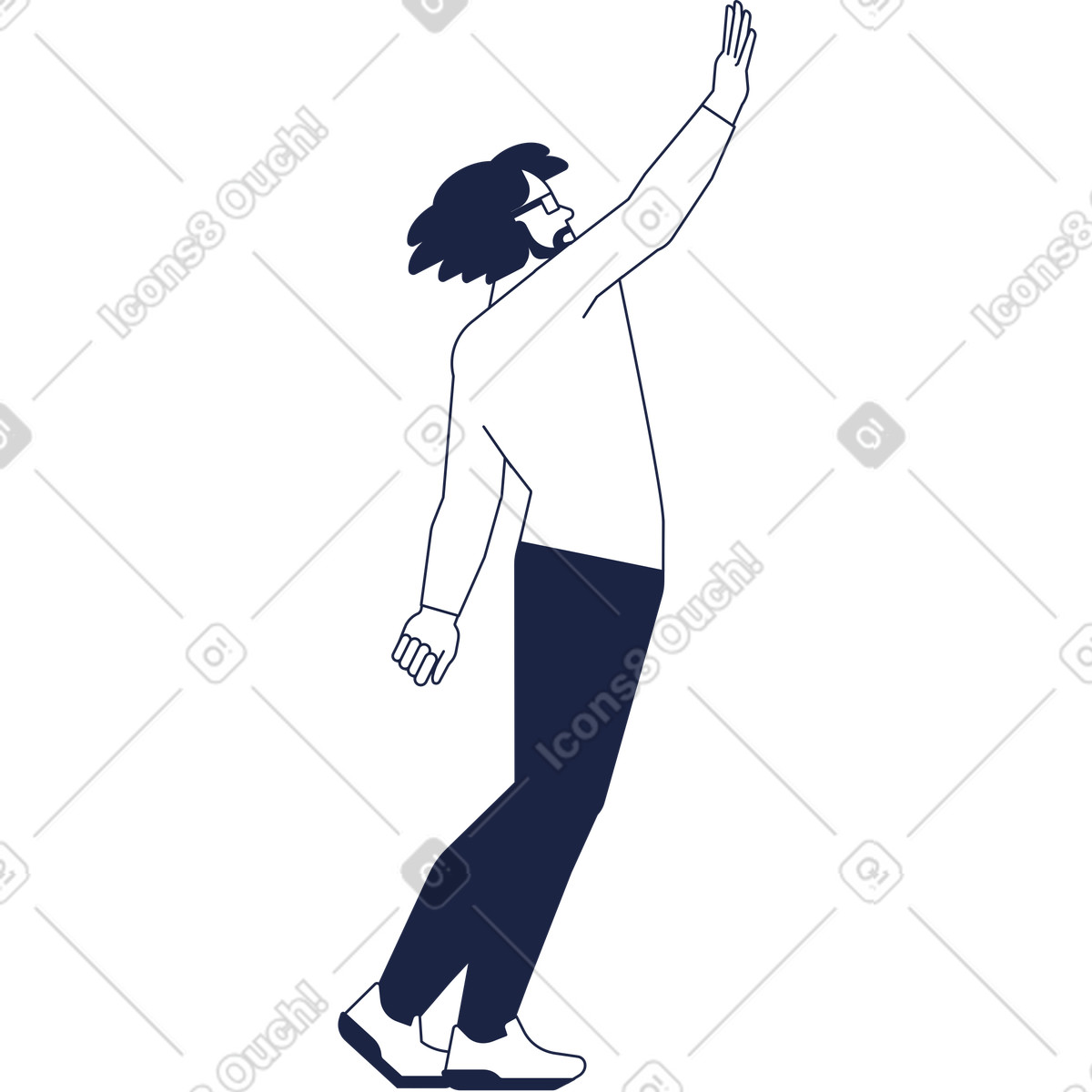 Man line illustration in Urban style download in PNG, SVG