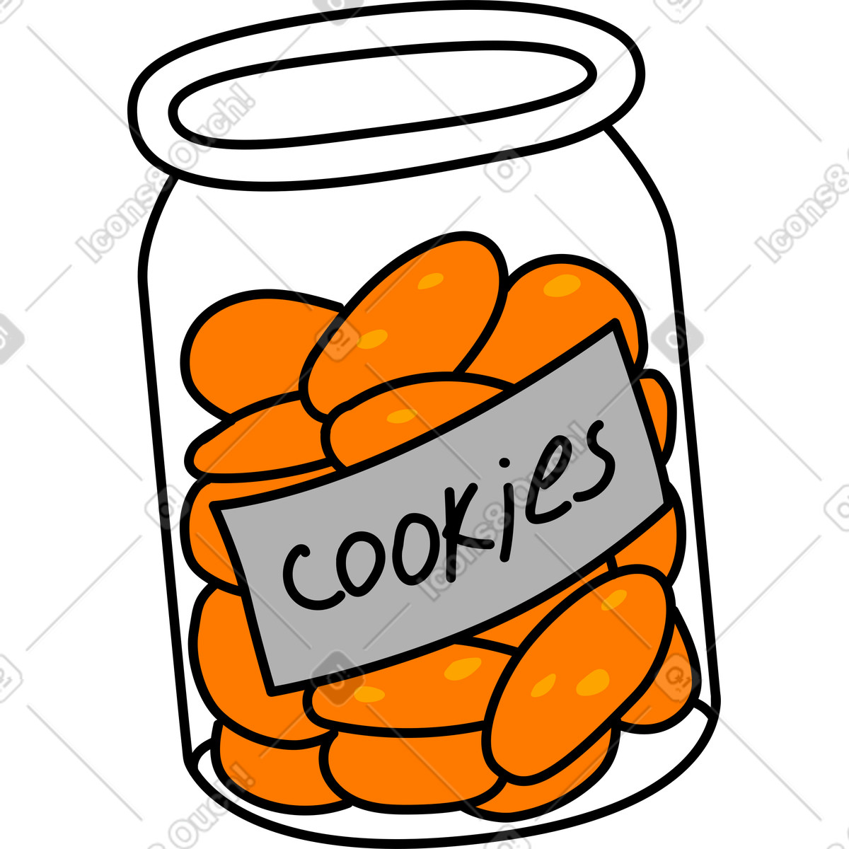 Jar with cookies illustration in Purr style download in PNG, SVG