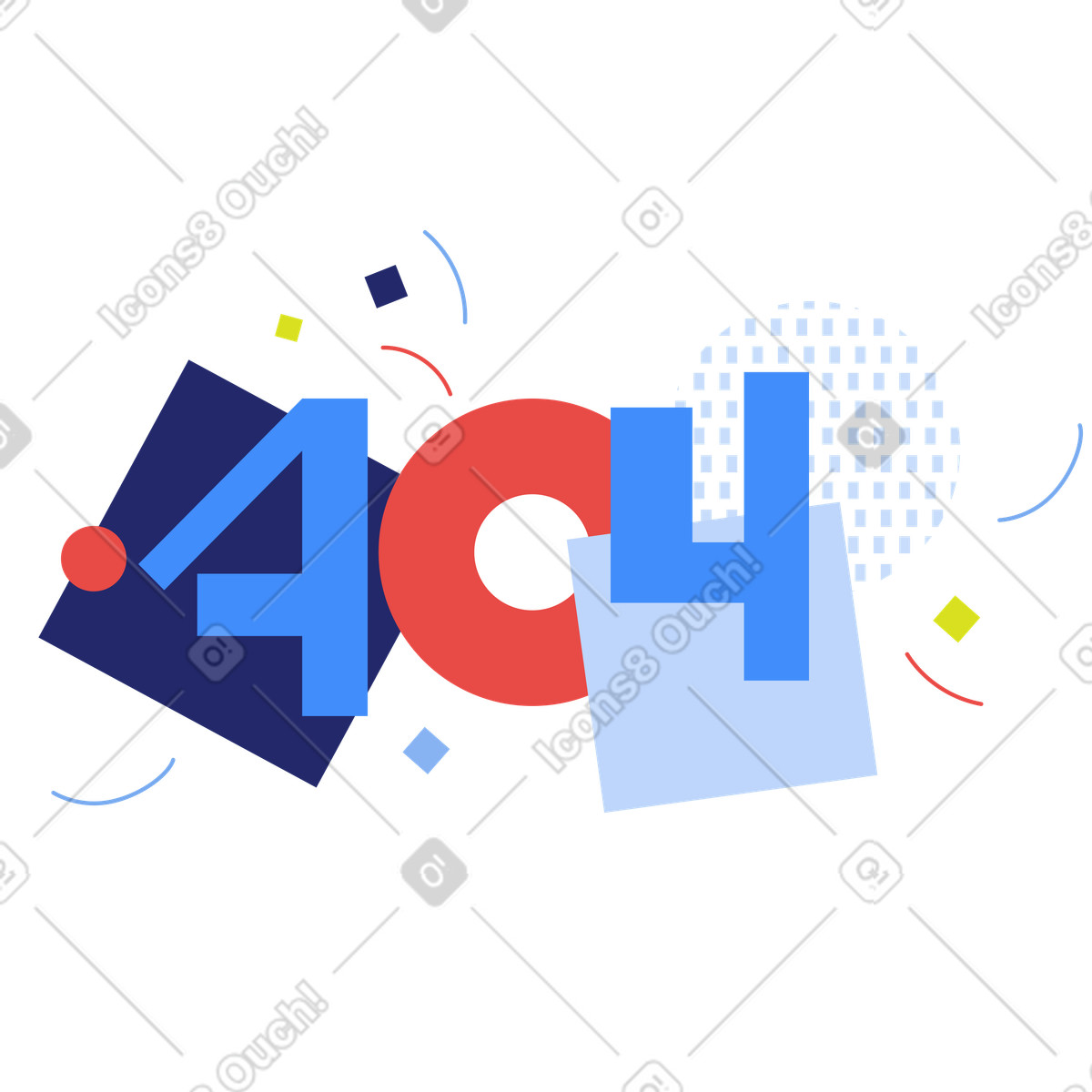 Illustration Erreur 404 - page non trouvée aux formats PNG et SVG