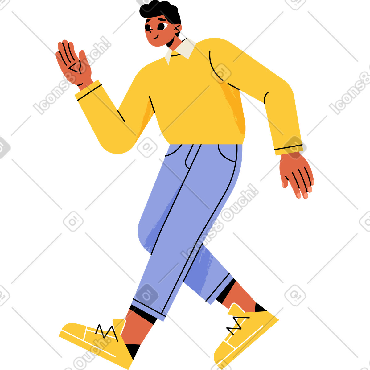 Uomo che balla illustrazione in stile Juicy scarica in PNG, SVG