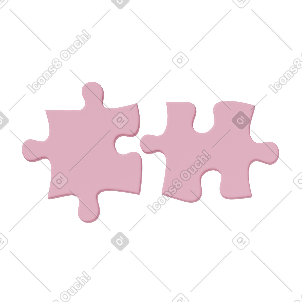 Puzzles illustration in 3D Casual life style download in PNG, SVG