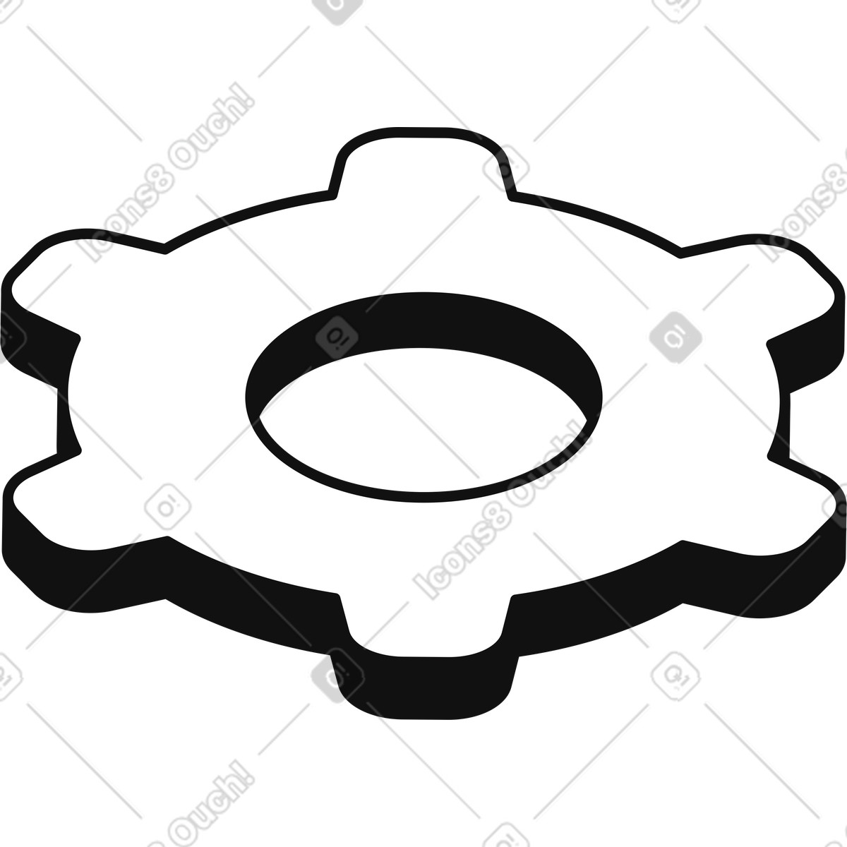 Configuration gear emblem indicating tools options and advanced system settings illustration in Main style download in PNG, SVG
