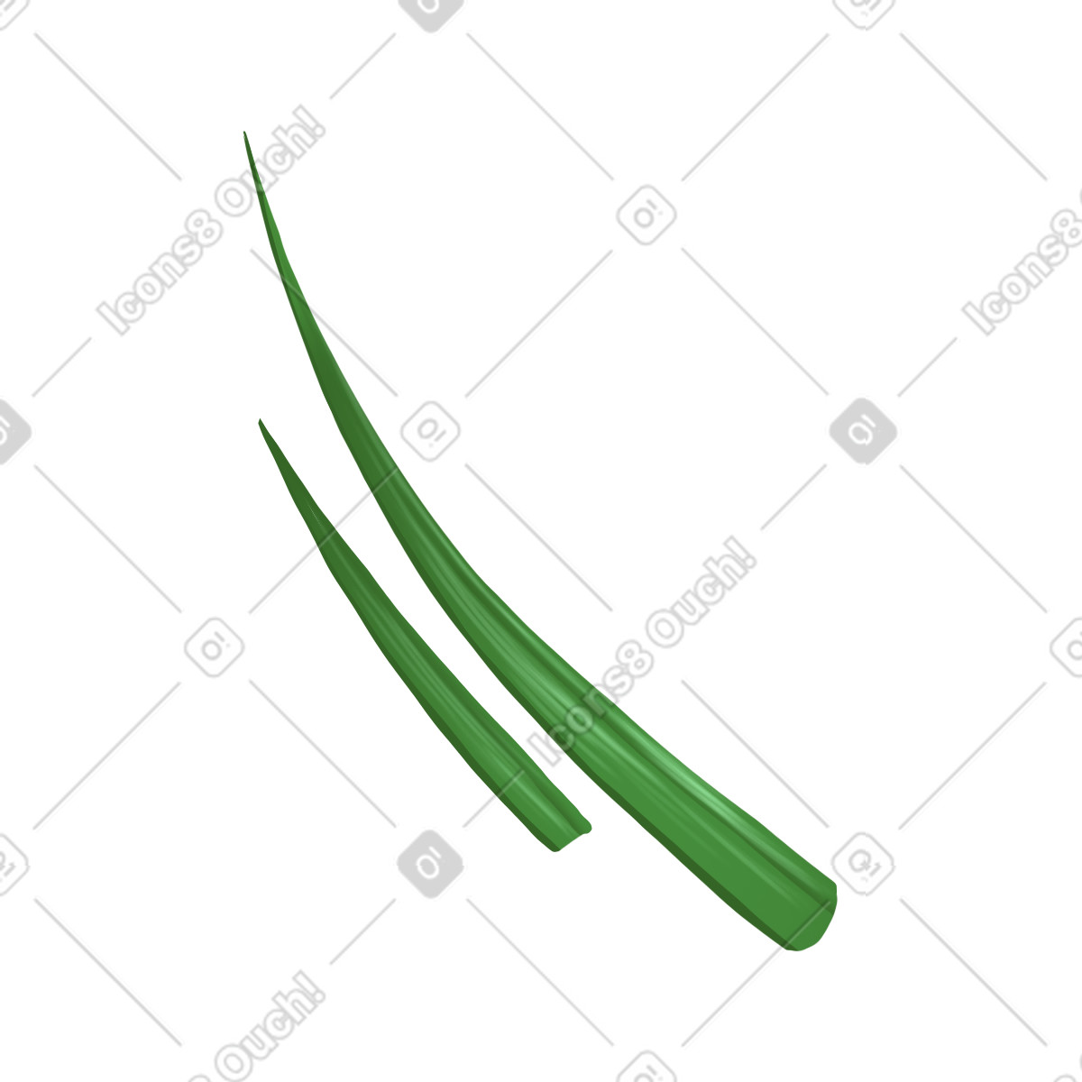 下载 Props 风格的 Two thin grass leaves 插画，支持 PNG、SVG 格式
