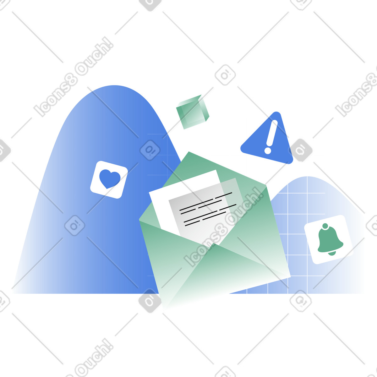 Email marketing campaign and newsletter animated illustration in GIF, Lottie (JSON), AE