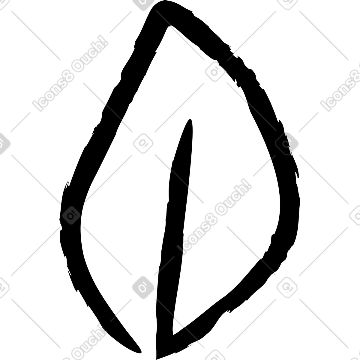 Charcoal leaf illustration in Twirl style download in PNG, SVG