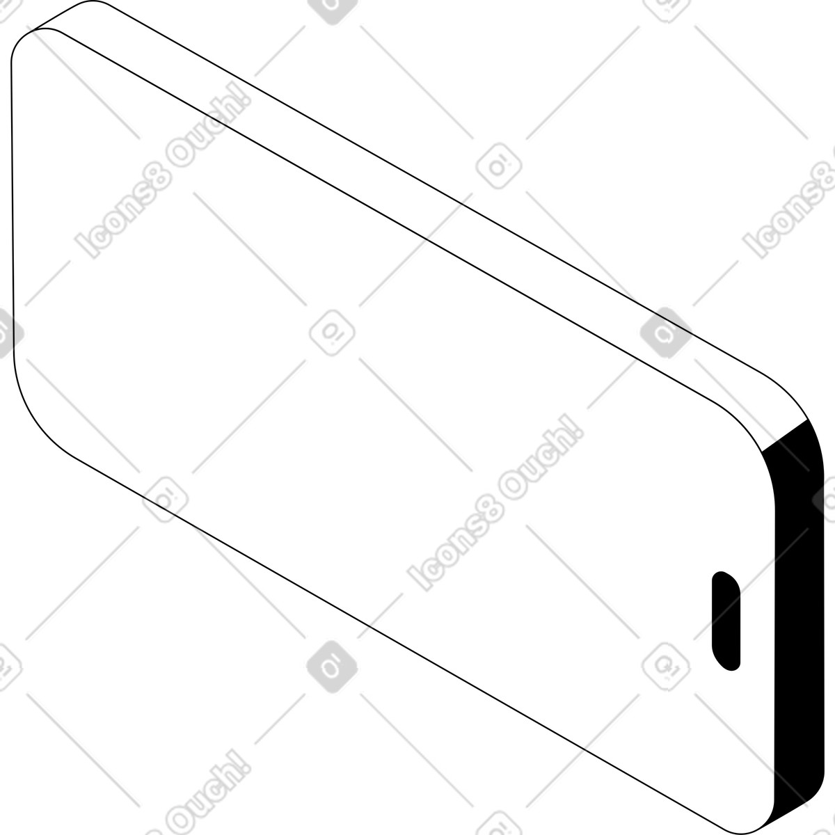 Ilustración Orientación horizontal del teléfono inteligente en estilo Isometric a descargar en PNG y SVG