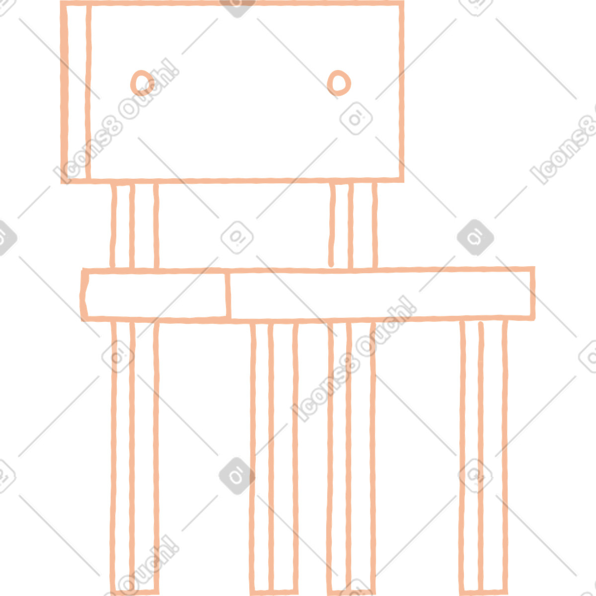 Stripy スタイルの 椅子 のイラストをPNG、SVG形式でダウンロード