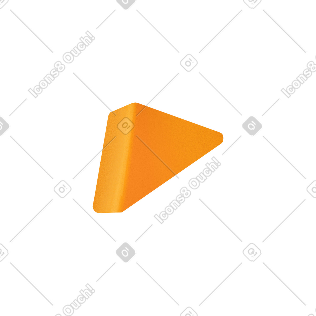 Orange three-dimensional triangle-Illustration im Gleam-Stil als Download in PNG, SVG