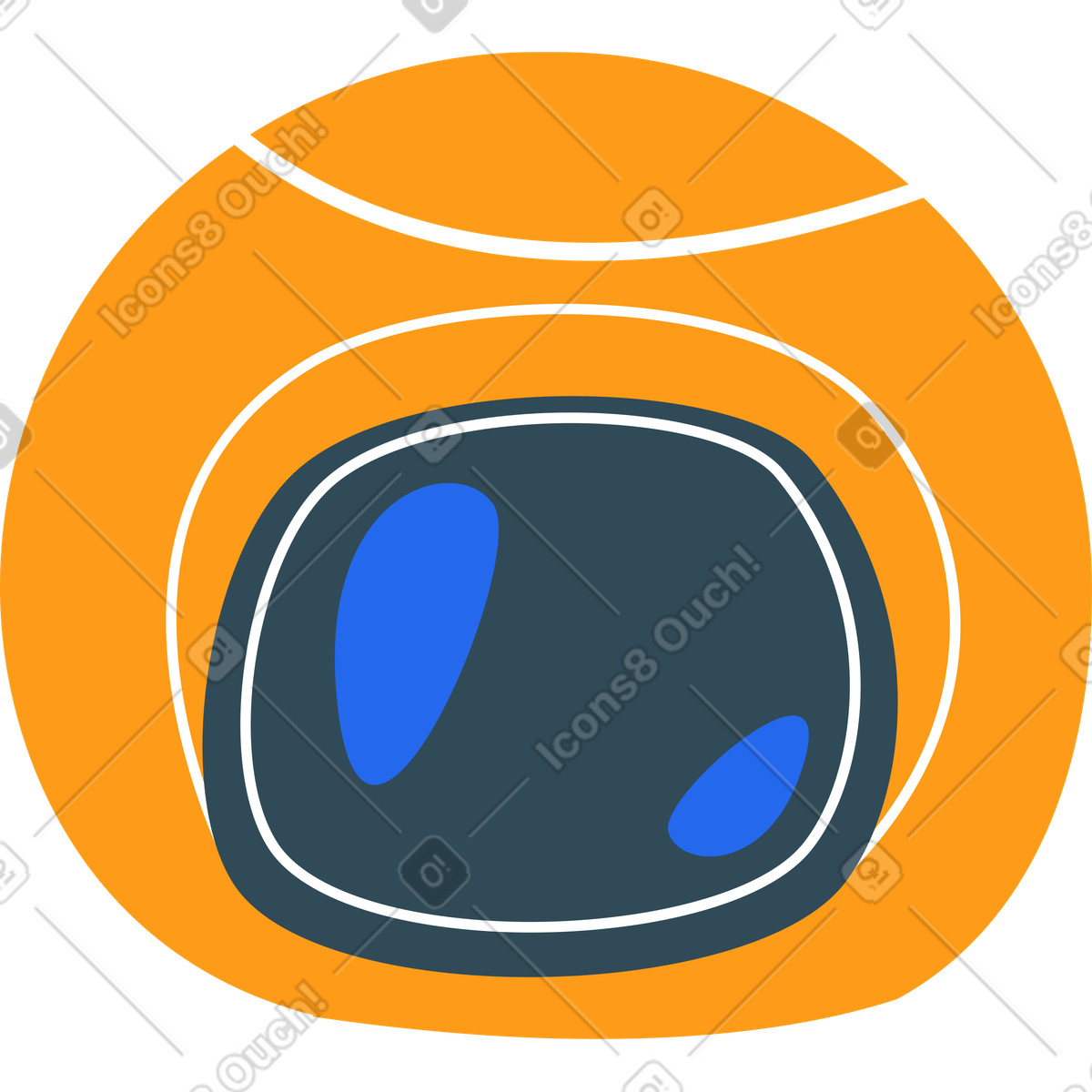 Astronautenhelm-Illustration im Kingdom-Stil als Download in PNG, SVG