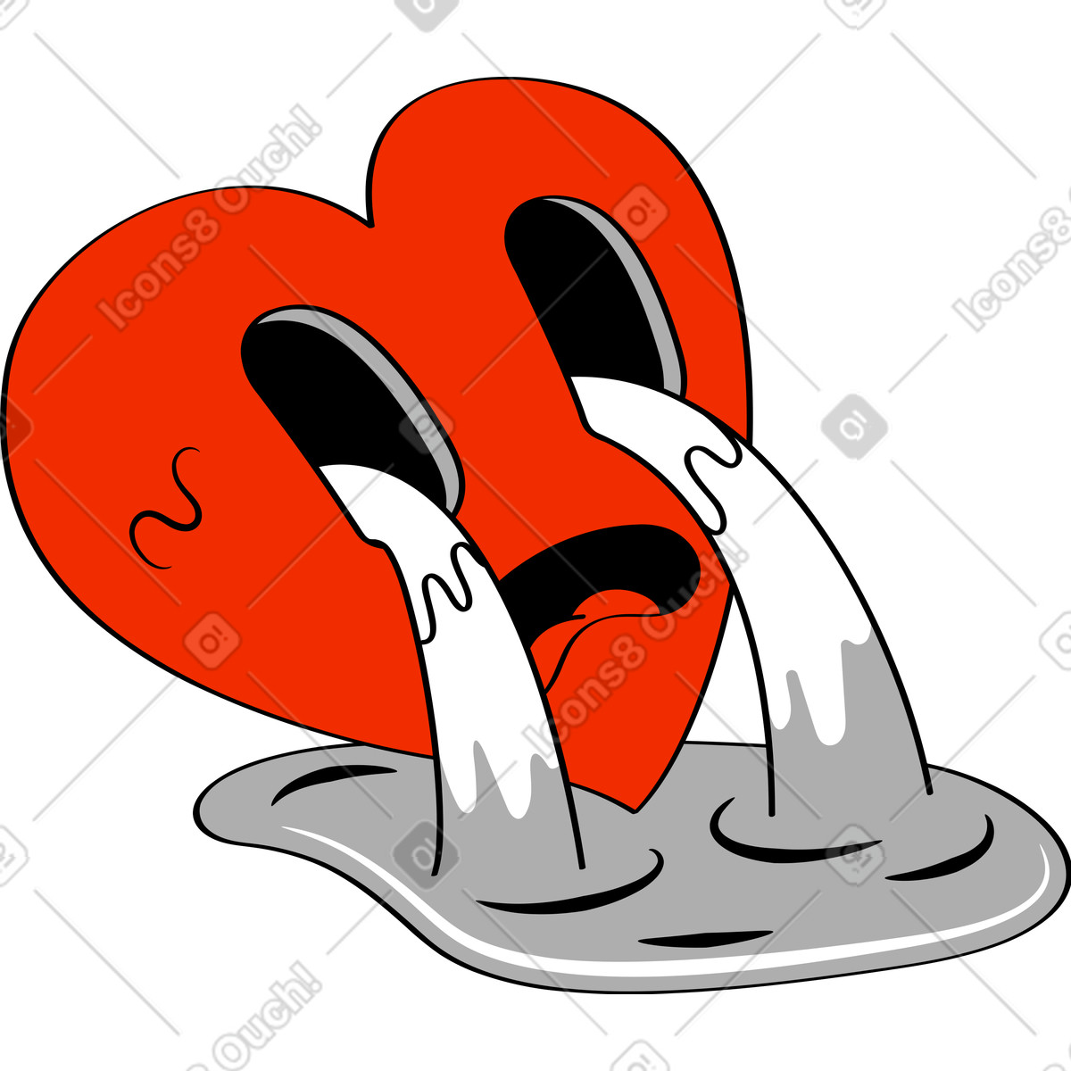 Looney 스타일의 심장 일러스트레이션 PNG, SVG 다운로드