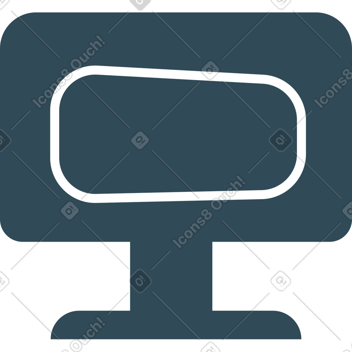 Monitoransicht von hinten-Illustration im Kingdom-Stil als Download in PNG, SVG