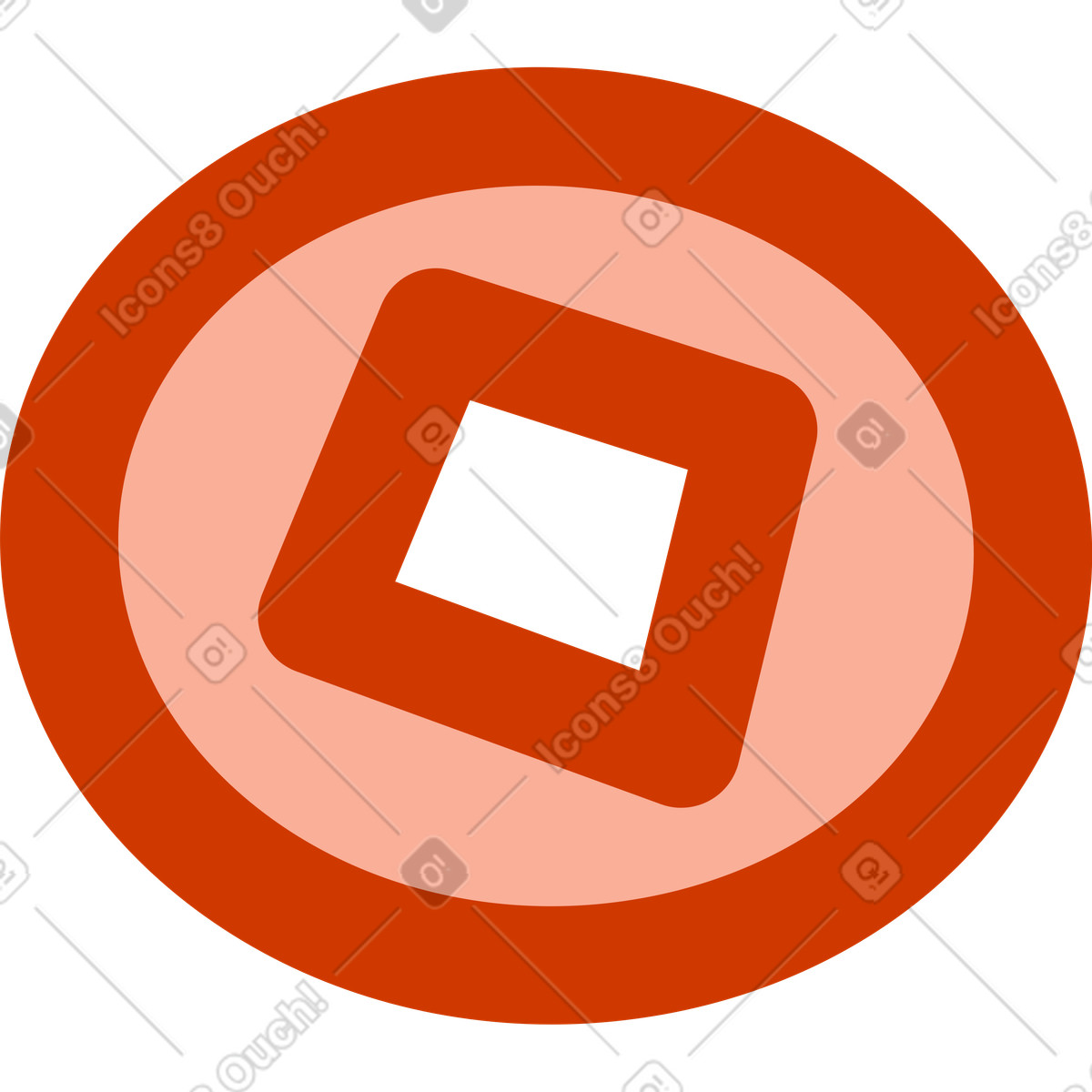 Chinese lucky coin illustrazione in stile Natty scarica in PNG, SVG