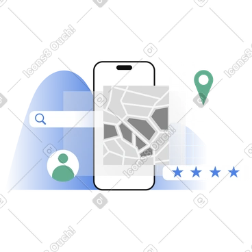 Geolocation and mapping technology on phone PNG, SVG