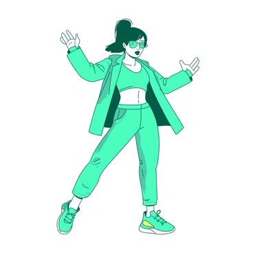 A confident individual showcasing stylish, daring sportswear while striking a dynamic pose.