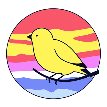 A goldfinch silhouetted against the fiery colors of a sunset