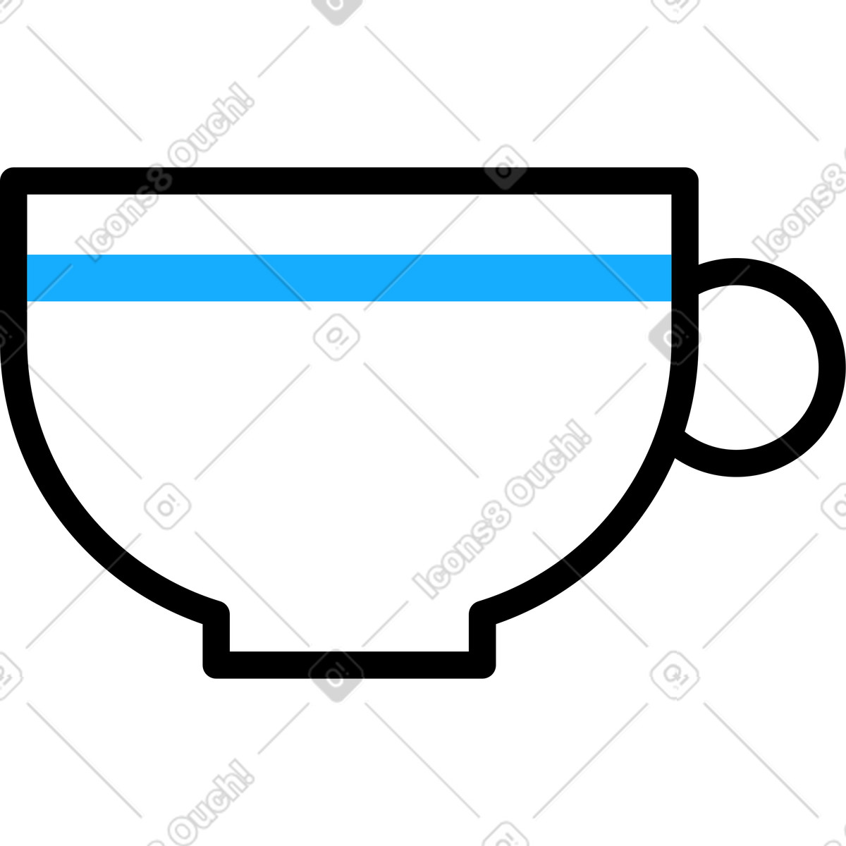 Illustration Tasse à rayures bleues dans le style Transistor télécharger aux formats PNG, SVG