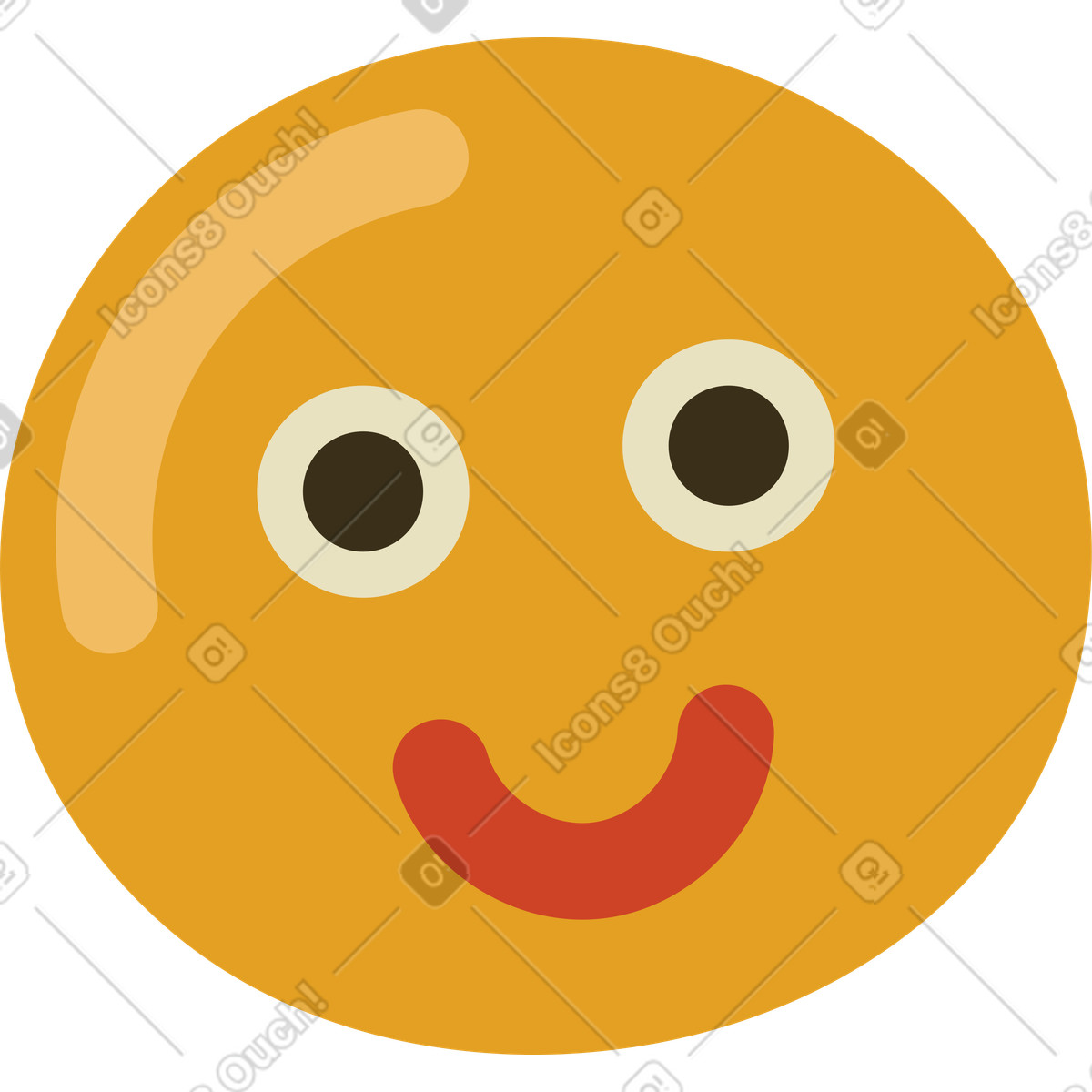 Smiley face illustration in Arabica style download in PNG, SVG