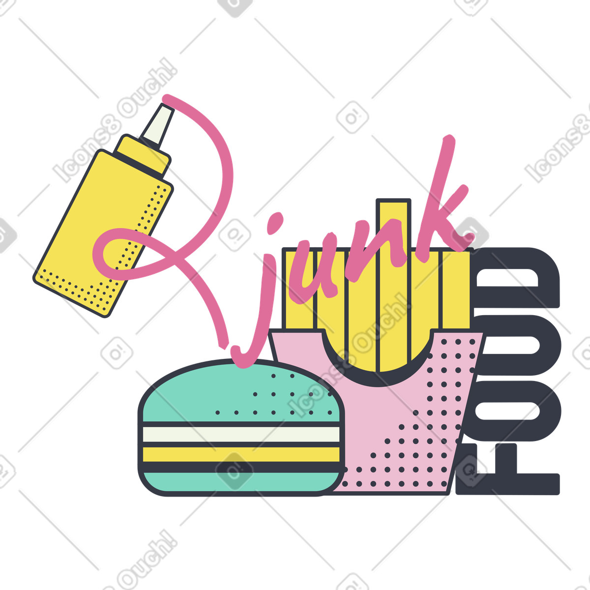 Illustration Fast food dans le style Abstract à télécharger aux formats PNG, SVG