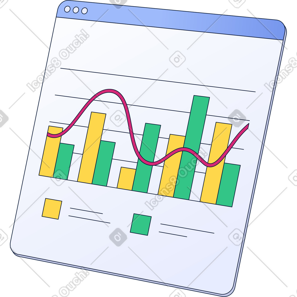 Frame with charts illustration in Neat style download in PNG, SVG