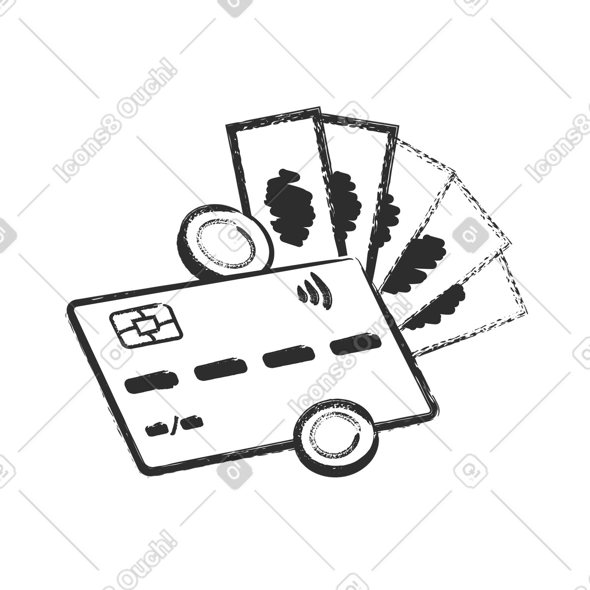 Bank Card with payment illustration cash clipart vectors for projects