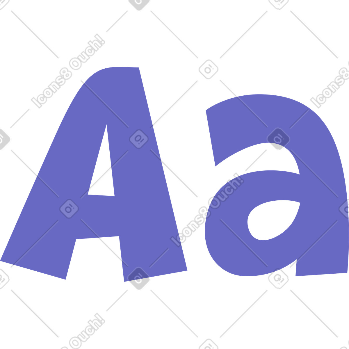 Purple lettering aa illustration in Woof style download in PNG, SVG