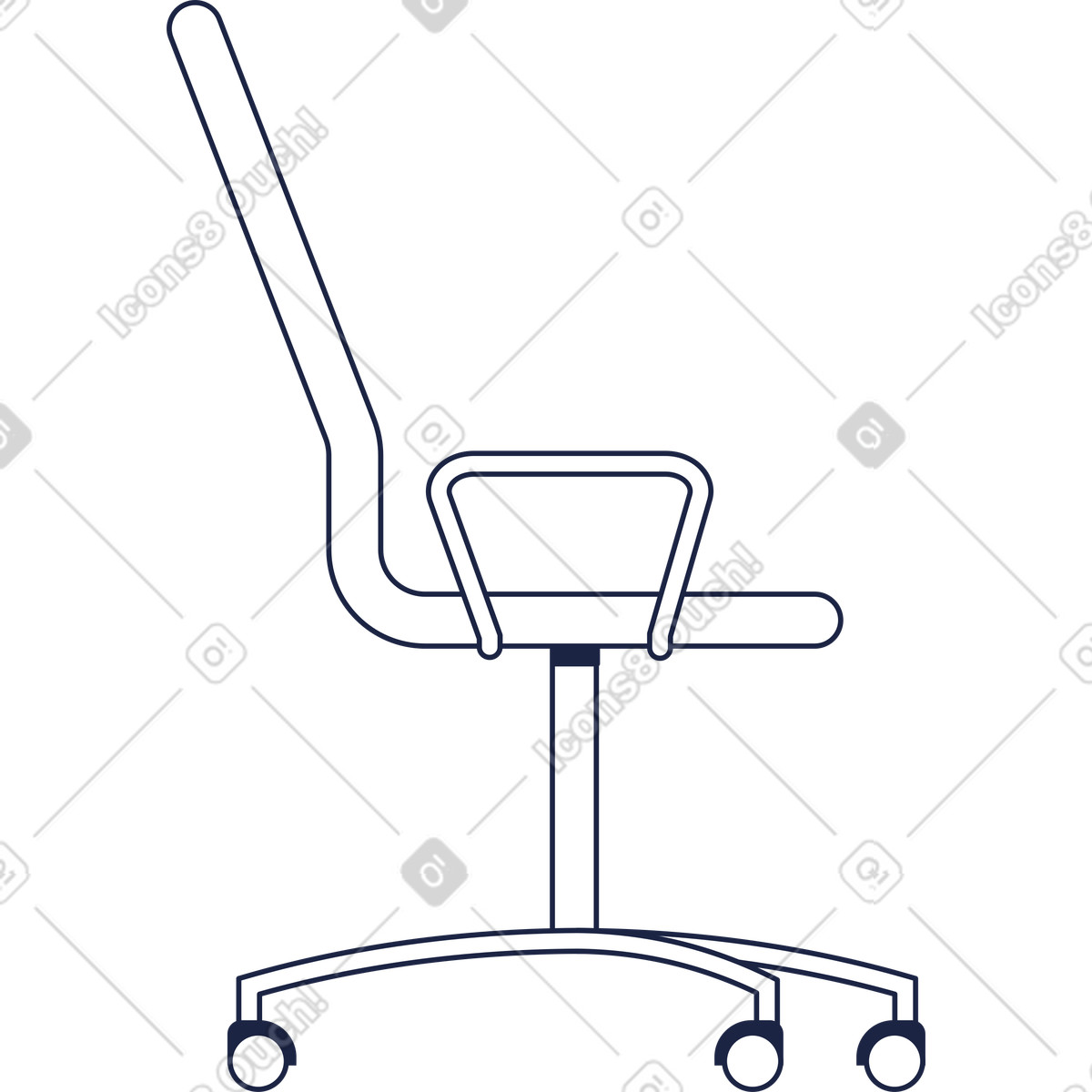 Office chair illustration in Urban Line style download in PNG, SVG