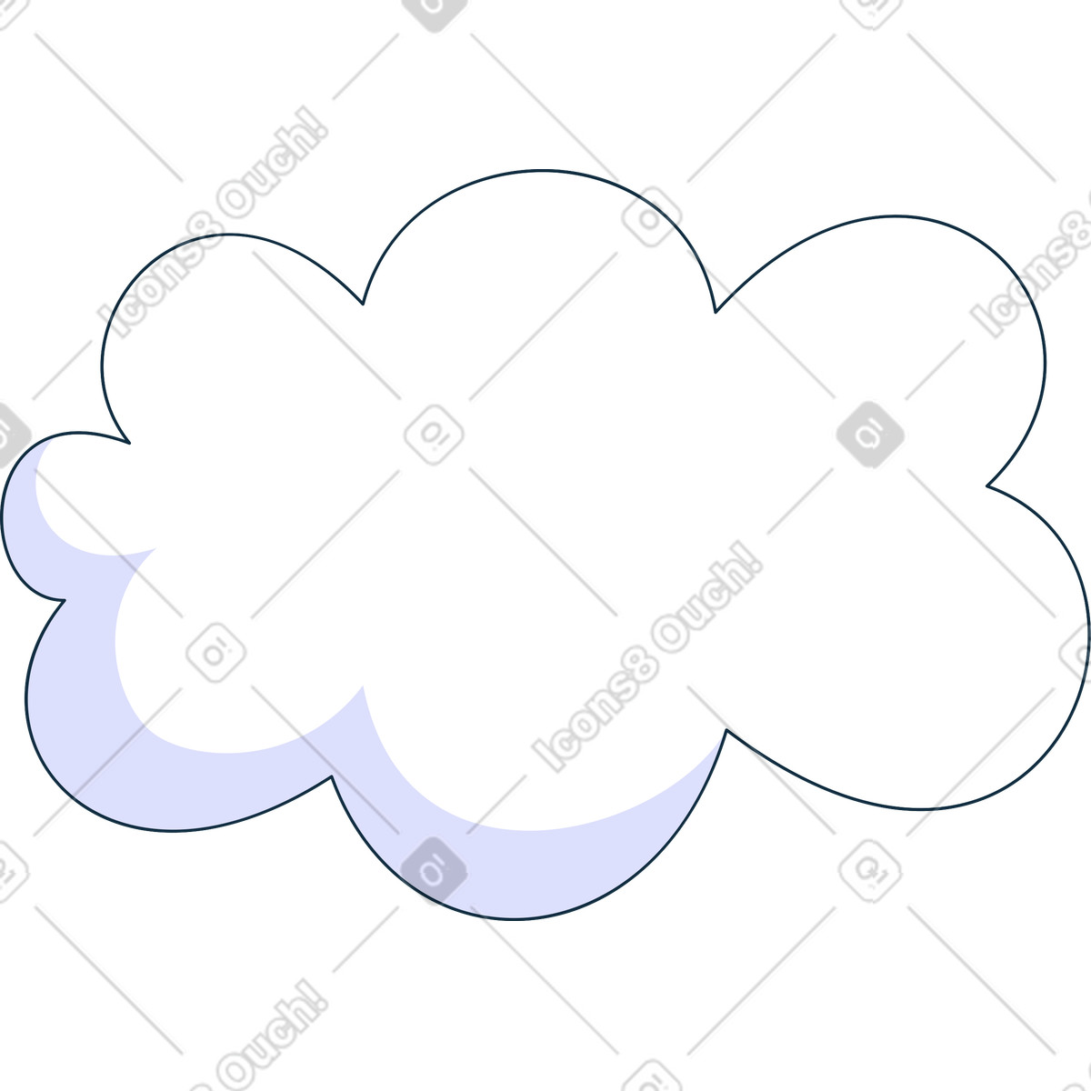 Ilustração de Nuvem em no estilo Bubble gum para baixar em PNG, SVG