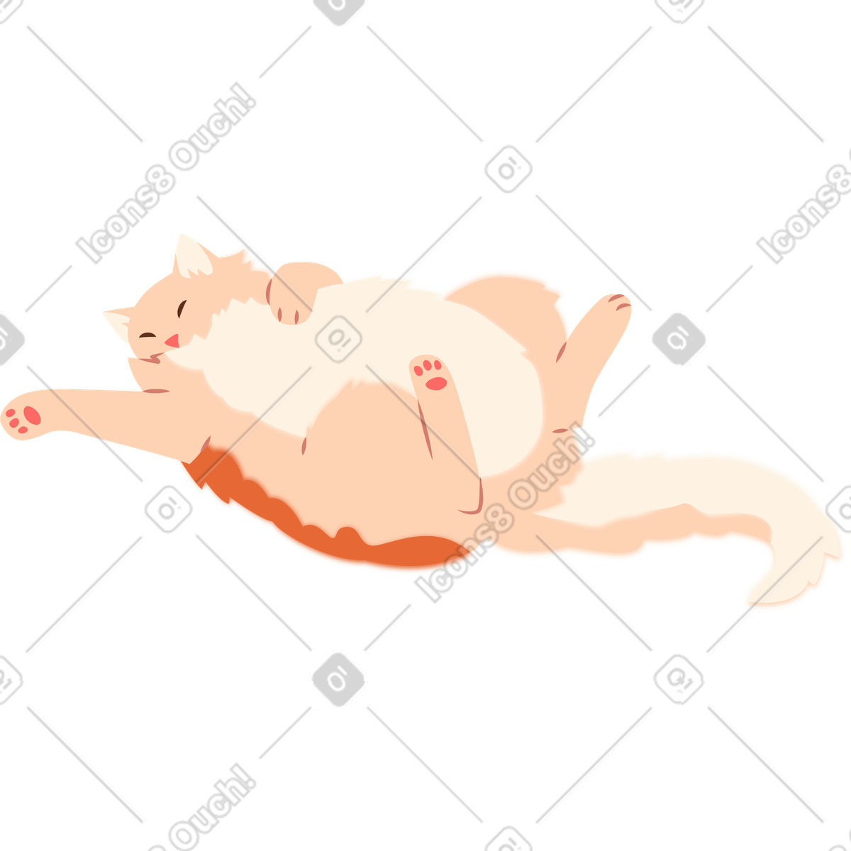 Lying cat illustration in Everyday style download in PNG, SVG