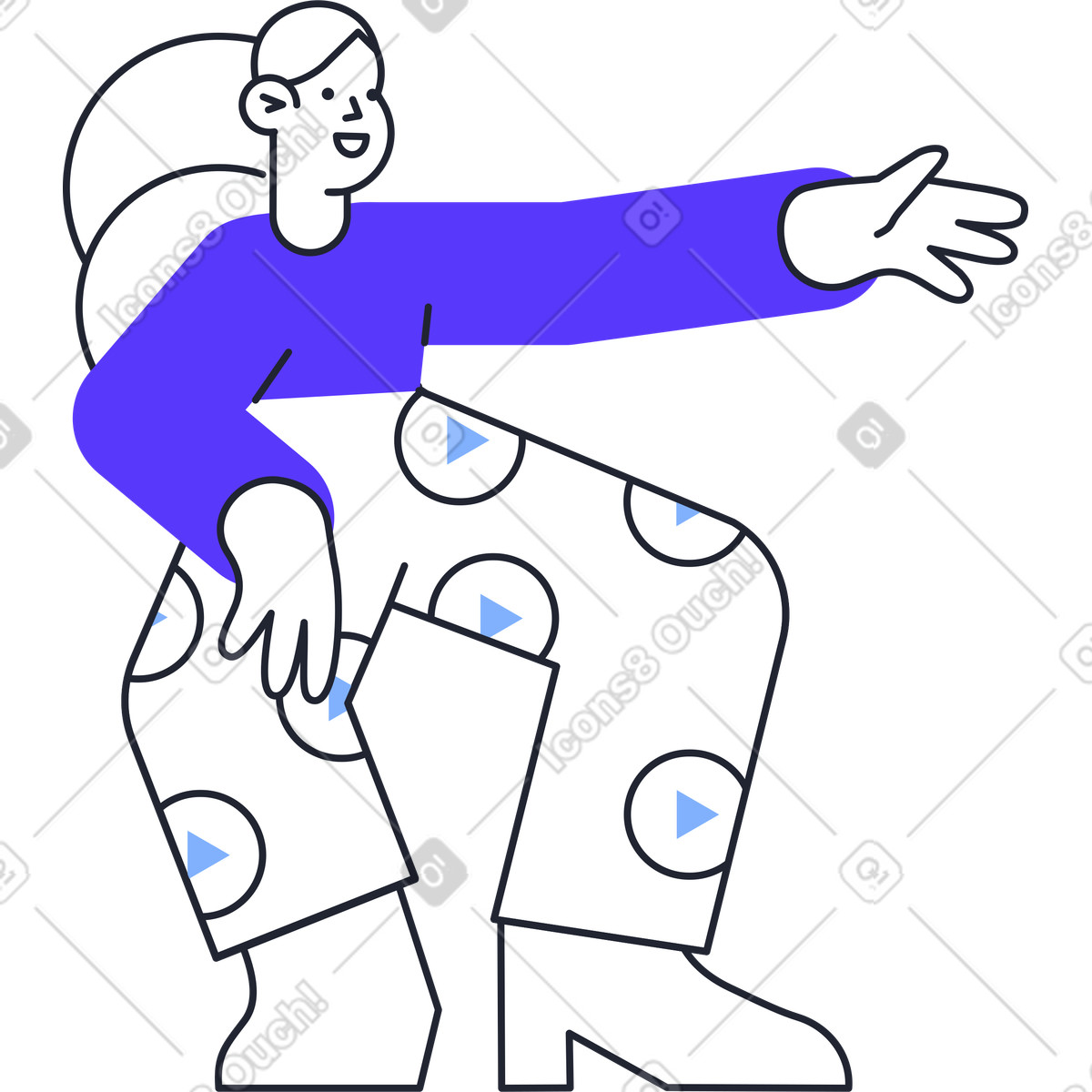 Ilustração de Mão estendida mulher em no estilo Pablita para baixar em PNG, SVG