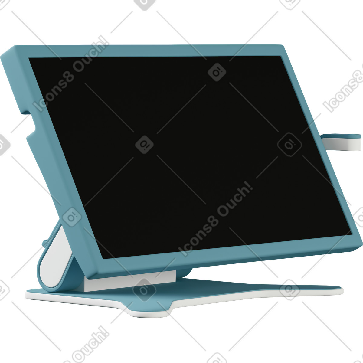 Ilustração de Rotated blue graphic tablet em no estilo 3D Casual life para baixar em PNG, SVG