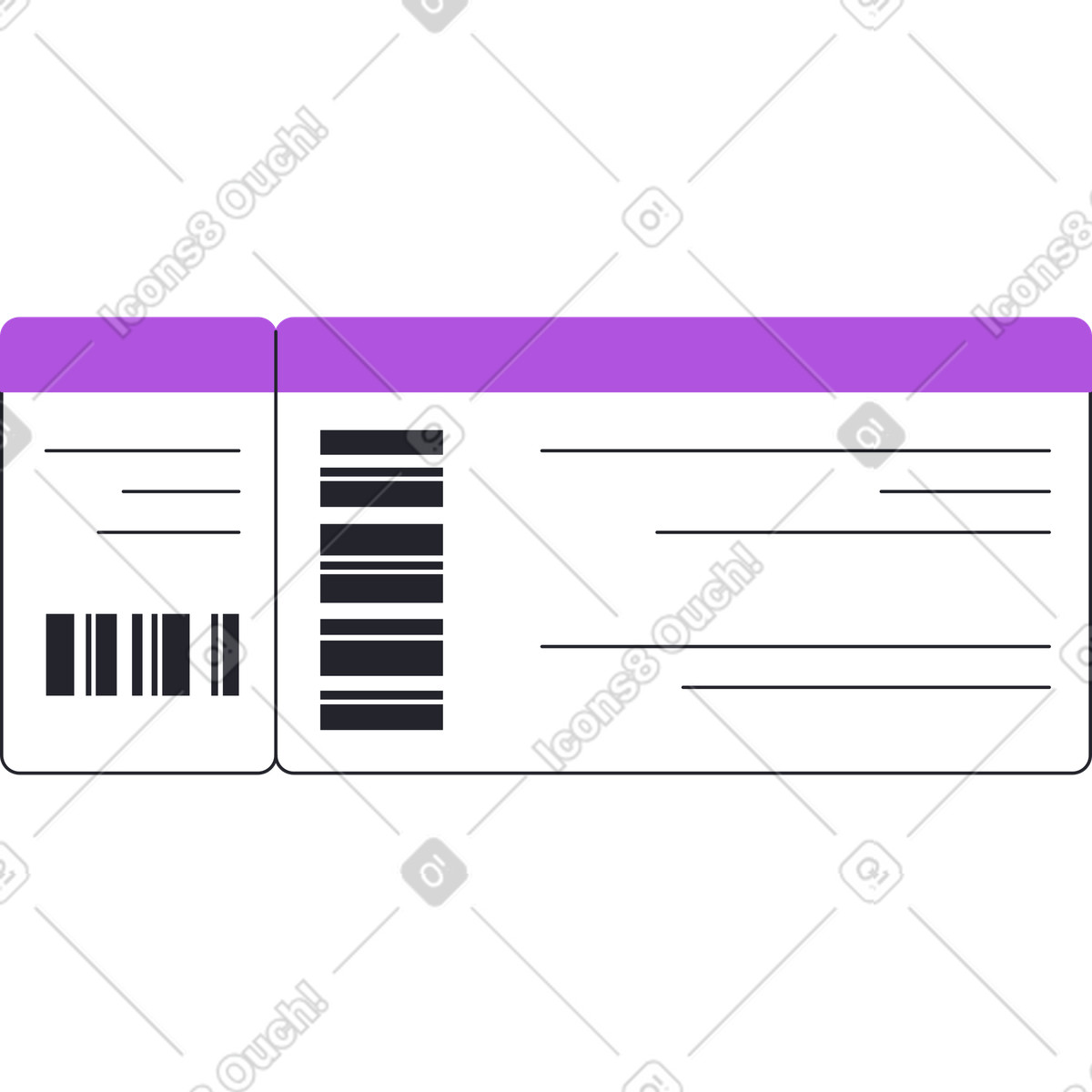 Flugticket-Illustration im Grapy-Stil als Download in PNG, SVG