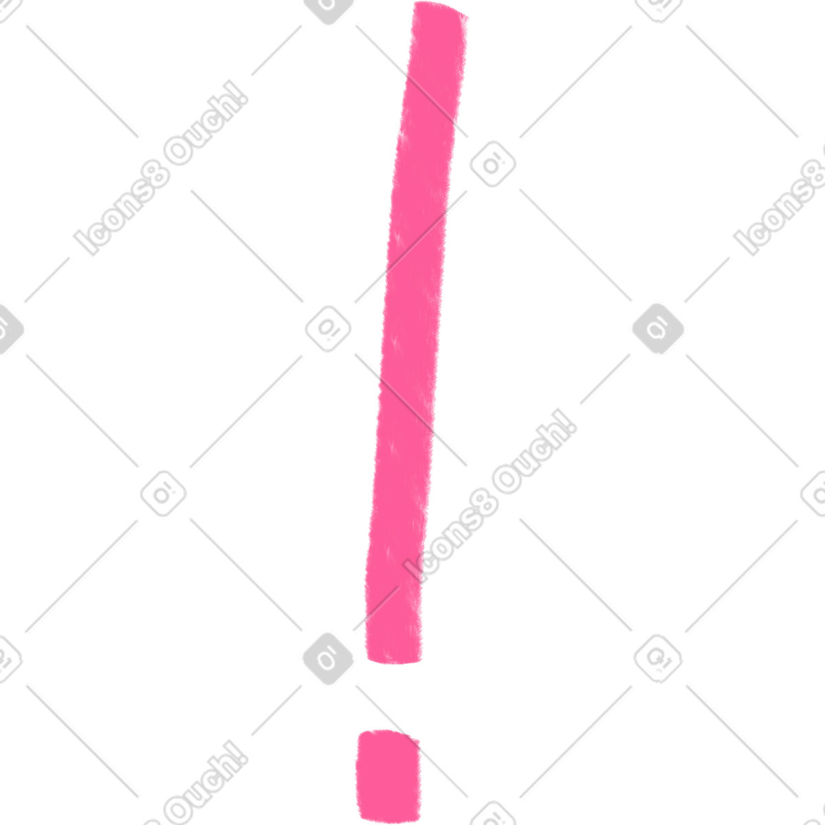 Pink exclamation mark-Illustration im Quirky-Stil als Download in PNG, SVG