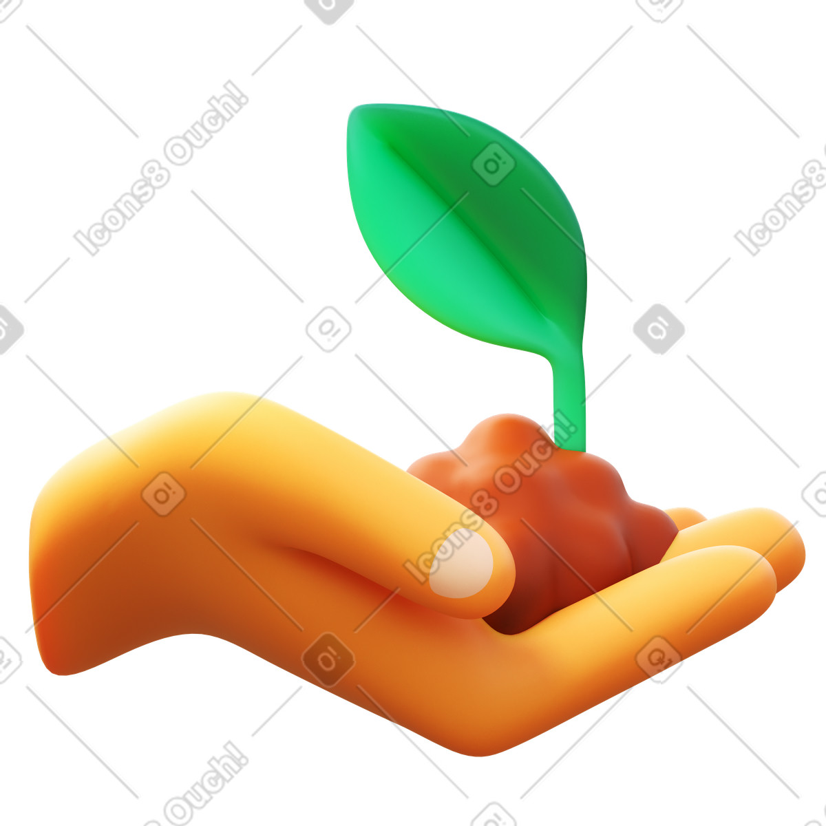 Tree planting illustration in 3D Fluency style download in PNG, SVG