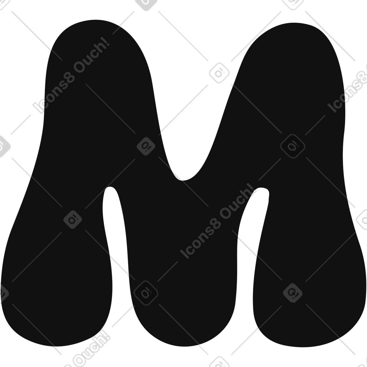 Ilustración Letra m en estilo Journal a descargar en PNG y SVG