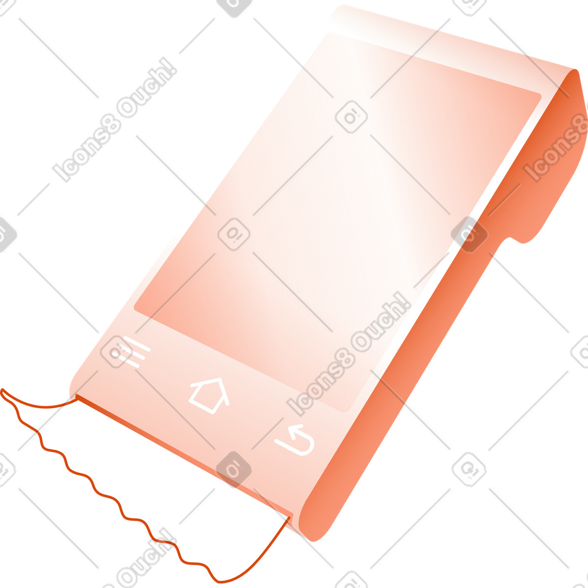 Terminale di pagamento mobile con ricevuta illustrazione in stile Orange scarica in PNG, SVG