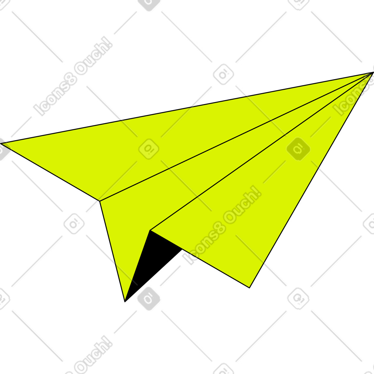 Isometric スタイルの 紙の緑の飛行機 のイラストをPNG、SVG形式でダウンロード