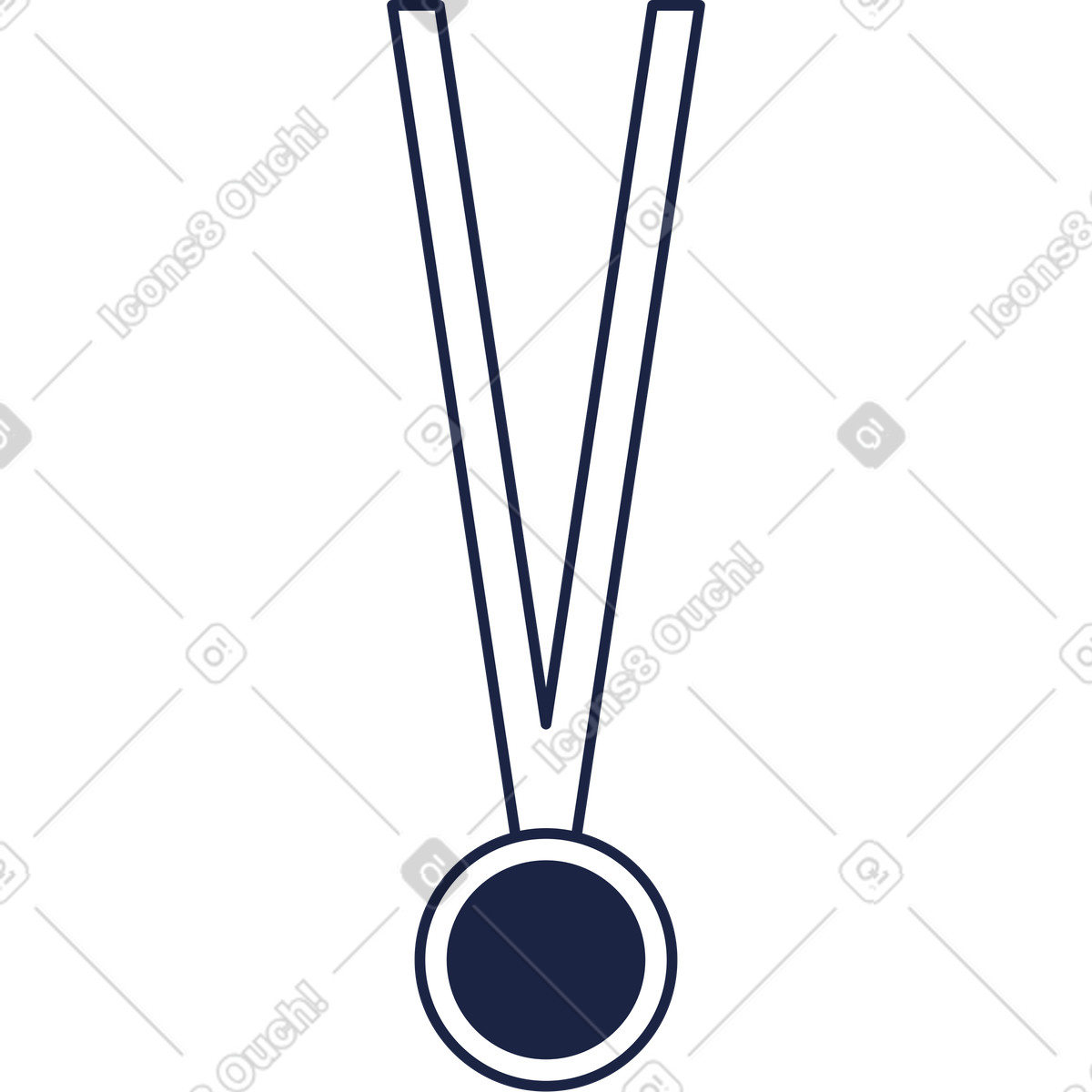 Ilustración Medalla olimpica en estilo Urban Line a descargar en PNG y SVG