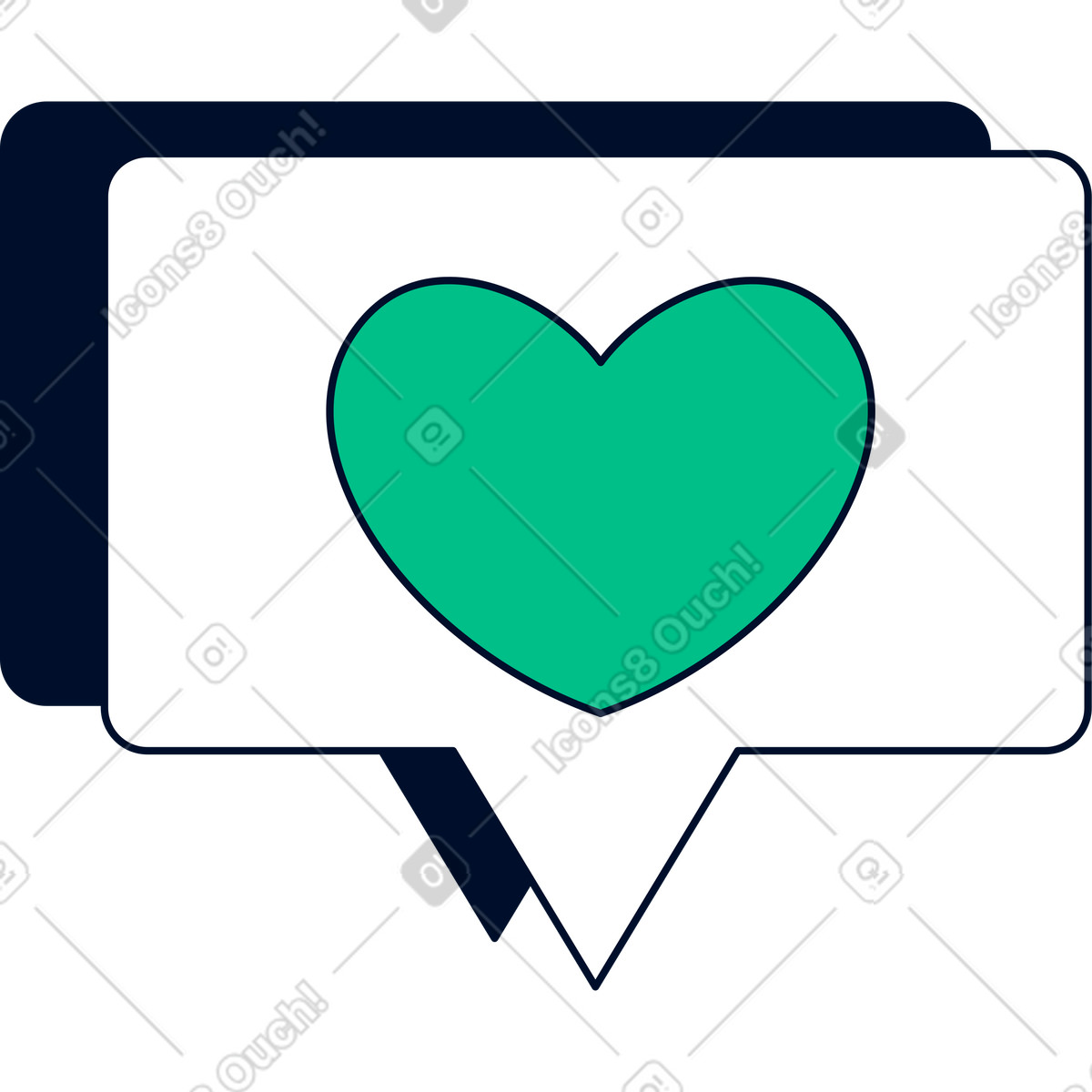 Messaggi come illustrazione in stile Teal scarica in PNG, SVG